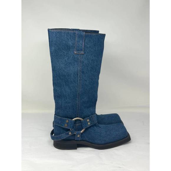 ACNE STUDIOS women's balius denim boots in denim - Picture 3 of 4